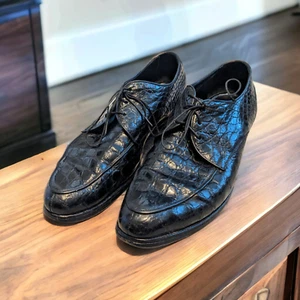 Count Barri Men's Shoes Oxfords Vintage Black Genuine Alligator Size 9D - Picture 1 of 6