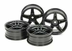 Tamiya 24mm+0mm Black Enzo Ferrari Wheels (x4) HPI/Xray/Associated/Kyosho/TRF - Picture 1 of 1