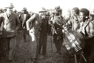 Südafrika Zululand Eshowe Prince of Wales Usutu Tänzer altes Pressefoto 1925 - Bild 1 von 4