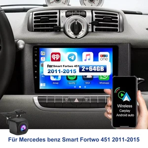 Android 15 Apple Carplay Für Smart Fortwo 451 2010-2015 Autoradio GPS Navi 2+64G - Bild 1 von 14