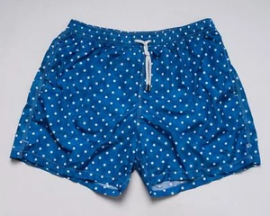 Fedeli $ 235 neu mit Etikett blau weiß gepunkteter Druck Badeanzug Badehose schmal XXL - Bild 1 von 4