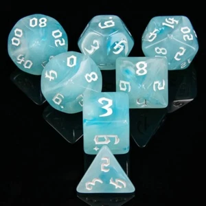 Juego de dados de prisma de escarcha etérica | juego de dados poliédricos de 7 | dados DnD - Imagen 1 de 4