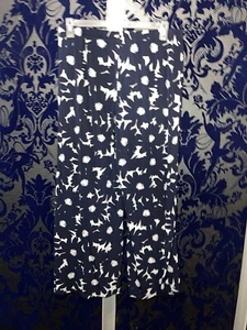 Ruby Rd Palazzo Pants Blue White Mosaic Wide Leg pull On Stretchy Large (Ct4) - Picture 1 of 3