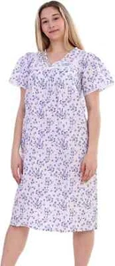 Ladies Floral Incontinence Open Back Nightie - Picture 1 of 3