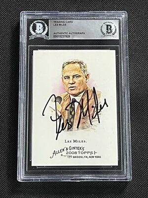LES MILES 2008 TOPPS ALLEN & GINTER SIGNED AUTOGRAPHED CARD LSU BAS AUTHENTIC - Image 1 of 2
