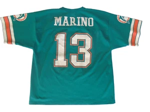 vintage Logo 7 Miami Dolphins Dan Marino #13 Jersey Men Size L (46-48) Green - Picture 1 of 8