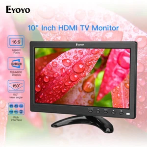 10in Monitor 1024x600 LCD Screen TV/HDMI/VGA/AV/USB Input for Raspberry Pi CCTV - Picture 1 of 9