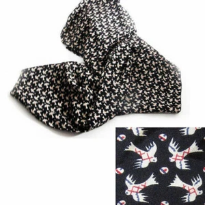 1 Yard by 46" Wide, Flying Bird Print on Black Background Fabric, Lovely Drape - Picture 1 of 6