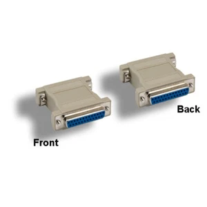 D-Sub DB25 Female to Female Molded Adapter 25Pin RS232 Straight Through Pinout - Picture 1 of 1