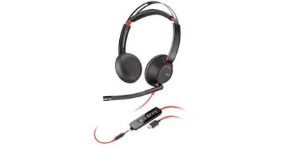 Fone de Ouvido Poly 8X231A6 Blackwire 5220 Estéreo USB-C/A 3.5mm EQUIPES de Controle em Linha - Imagem 1 de 2