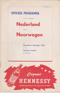 Programme / Programma Holland v Norway 04-11-1959 friendly - Imagen 1 de 1