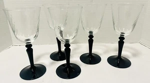 SET OF 5 Onyx by Cristal D'Arques of France 6 6.5” Goblet/Brandi/Wine Stemware - Picture 1 of 5