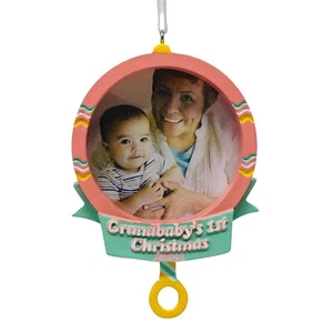 Hallmark 2021 Adorno Árbol de Navidad Primera Foto de Sonajero de Navidad del Abuelo - Imagen 1 de 2