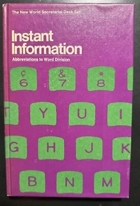Instant Information: Abbreviations to Word Division 1970 HC World Pub. - Picture 1 of 6