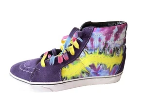 MENS VANS TIE DYE SK8-HI MYSTERIOSO & TRUE WHITE SHOES Size 10 Purple - Picture 1 of 8