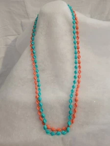 Sarah Coventry Necklaces lot of 2 VTG Coral, Blue Spring/Summer Abt 18" drop - Picture 1 of 10