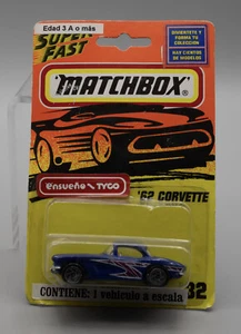 Matchbox 32 '62 Corvette embalaje mexicano como nuevo en tarjeta - Imagen 1 de 3