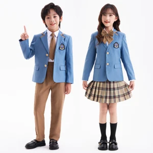 Children School Uniform Girls Japanese British Jacket Plaid Skirts Pants - Picture 1 of 29