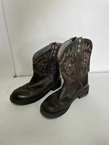 Ariat Women Boots Fat Baby Size 8.5 B 10001132 Brown Leather Western Mid Calf