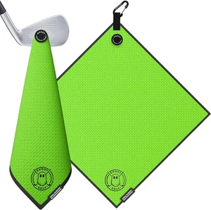 Serviette magnétique Ghost Golf (Greenside) - Premium Ultra-absorbant vert fluo - Photo 1/2