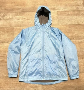 LL Bean Women’s Hooded Insulated Full Zip Rain Coat Windbreaker Blue Medium - Picture 1 of 7
