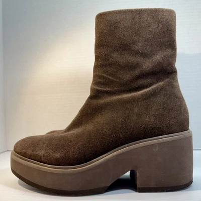 Matisse Jessie 棕色麂皮绒皮革厚底跟踝靴女式 7M MSRP 190 美元 — 第 1/4 张图片