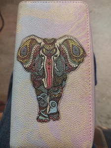 Women's Elephant Design Wallet Multi Colored - Picture 1 of 19