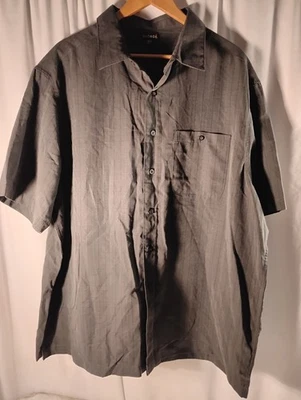 George Mens Short Sleeve-Button Down Shirt-3XL XXXL/54-56 Big Tall Striped Shirt - Image 1 of 4