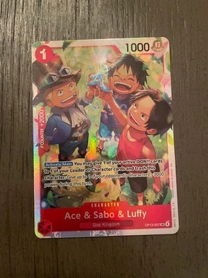 Ace & Sabo & Luffy OP13-007 SR Carrying On His Will Foil ENGLISH NM+ Secret Rare - Image 1 of 2