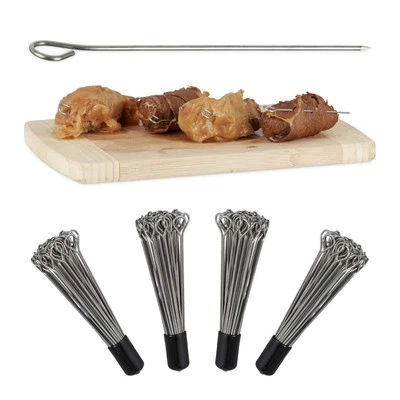 Roulade needles frying needle roulade skewers meat skewer 200 pieces set stainless steel - Image 1 of 4