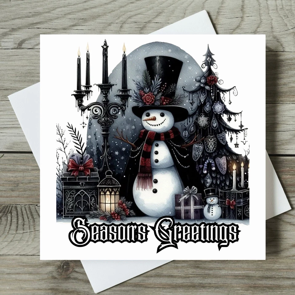 CREATED BY MRS WINDSOR Gothic Christmas Card Single or Pack of 4 Goth Christmas Cards