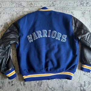 Giacca Letterman Lana Golden State Warriors Delong NBA Nuova con etichette Vintage Taglia XL - Foto 1 di 18
