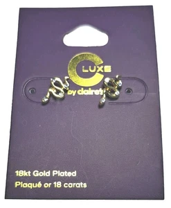 Pendientes Serpiente Claires con Piedras Preciosas Stud C Luxe Chapado en Oro 18k NUEVO - Imagen 1 de 5