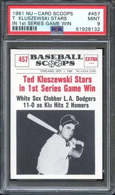 1961 NU-CARD SCOOPS #457 TED KLUSZEWSKI PSA 9 White Sox *DS14032 Foto 1 de 2