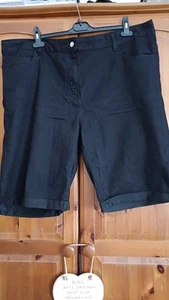 Black Pep&Co Denim With Stretch Ladies Shorts 22 True to size ... - Picture 1 of 2