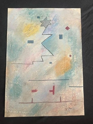 PAUL KLEE dibujo y pintura sobre papel antiguo firmado estampado vintage Foto 1 de 3