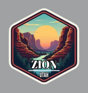 Zion National Park Utah Fridge Magnet or Laptop Sticker - Picture 1 of 20