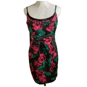 Y2K Forever Twenty One Mini Dress Womens M VTG Floral Rose Coquette Feminine 90s - Picture 1 of 13