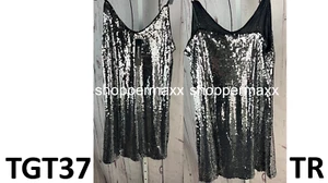 Allegra K Women's Glitter Sequin Spaghetti Strap V-Neck Party Cocktail Dress, M - Picture 1 of 4