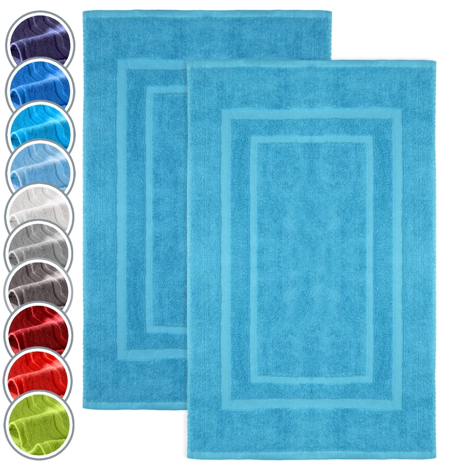 Badvorleger Badematte Badeteppich Duschteppich 100% Baumwolle 50x80 cm 2er Pack - Bild 1 von 1