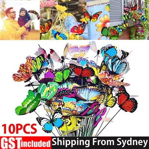 10X Lawn Ornaments Fairy Garden Luminous Butterfly Outdoor Yard Decors Butterfly - Picture 1 of 12
