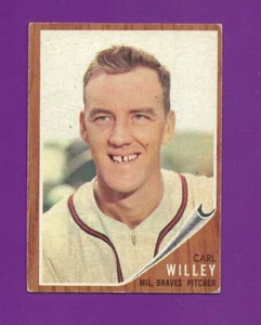 1962 Topps baseball card #174 Carl Willey Milwaukee Braves EX - Picture 1 of 2