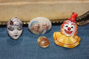Dresser lot, Porcelain George Martha Washington Portrait Cameo, Art Deco, Clown - Picture 1 of 19