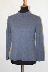 Vintage Talbots Gr. S Damen graublau 100 % Baumwolle angedeuteter Rollkragenpullover Oberteil - Bild 1 von 6