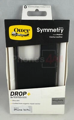 Otterbox Symmetry Series Apple iPhone 16 Pro Black Cactus Leather Material - Image 1 of 4