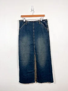 Urban Outfitters BDG Skirt Large Tinted Blue Maxi Stretch Denim Split Long - Picture 1 of 10
