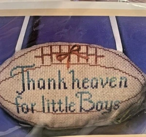 Vintage Creative Circle Cross Stitch Kit Thank Heaven For Little Boys 1655  - Picture 1 of 7