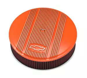 Conjunto de limpiador de aire con aletas Holley 120-176 con licencia Chevy vintage 14 X 3 - Imagen 1 de 4