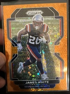 James White 2021 Panini Prizm #98 Orange Disco Prizm - Patriots - Picture 1 of 1