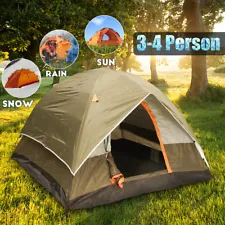 210T Trip 4 Person Camping Tent Double-layer Waterproof Family Outdoor  ！！ #FQ